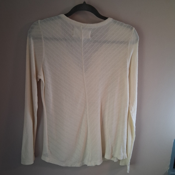 Aventura Cream Long Sleeve Embroidered Organic Cotton Blend Tee - Picture 12 of 12